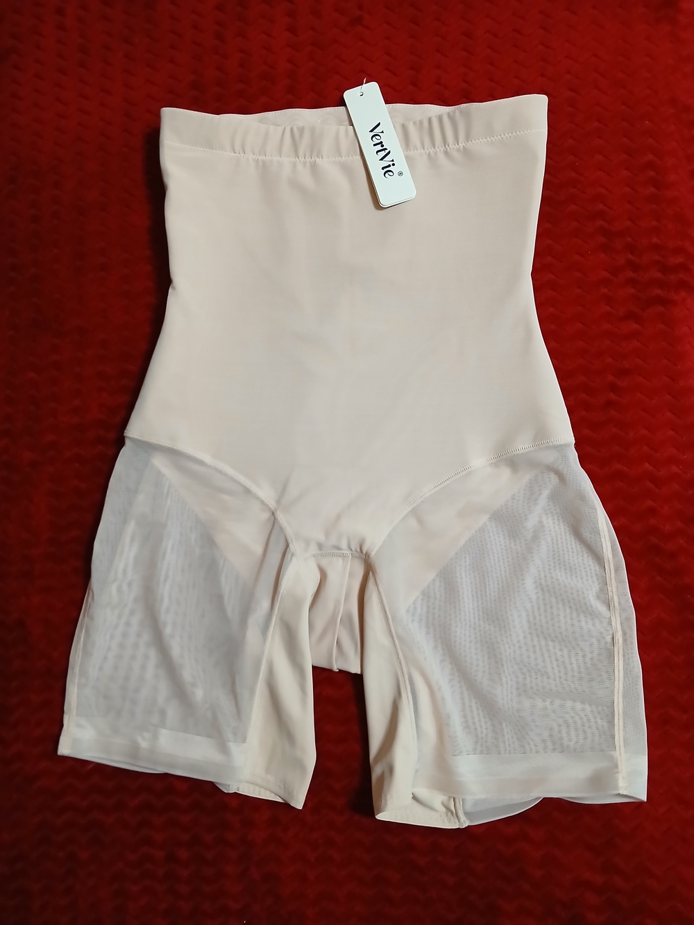 Vervie High-Waist Shaping Shorts - Light Beige